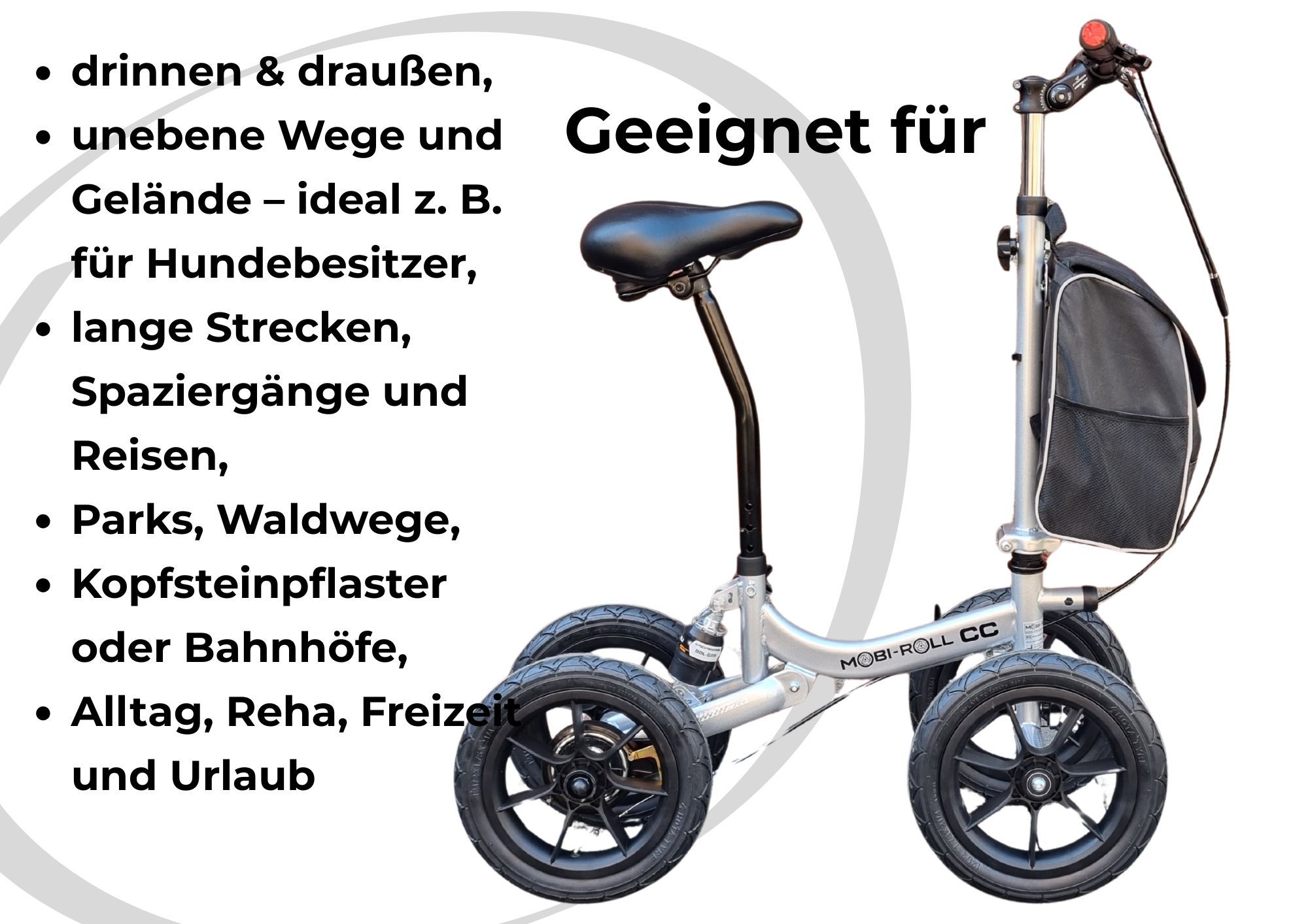Mobi-Roll Laufroller (MRW 25 CC) | Gehhilfe mit Sitz – TESTEN vor dem Kauf !