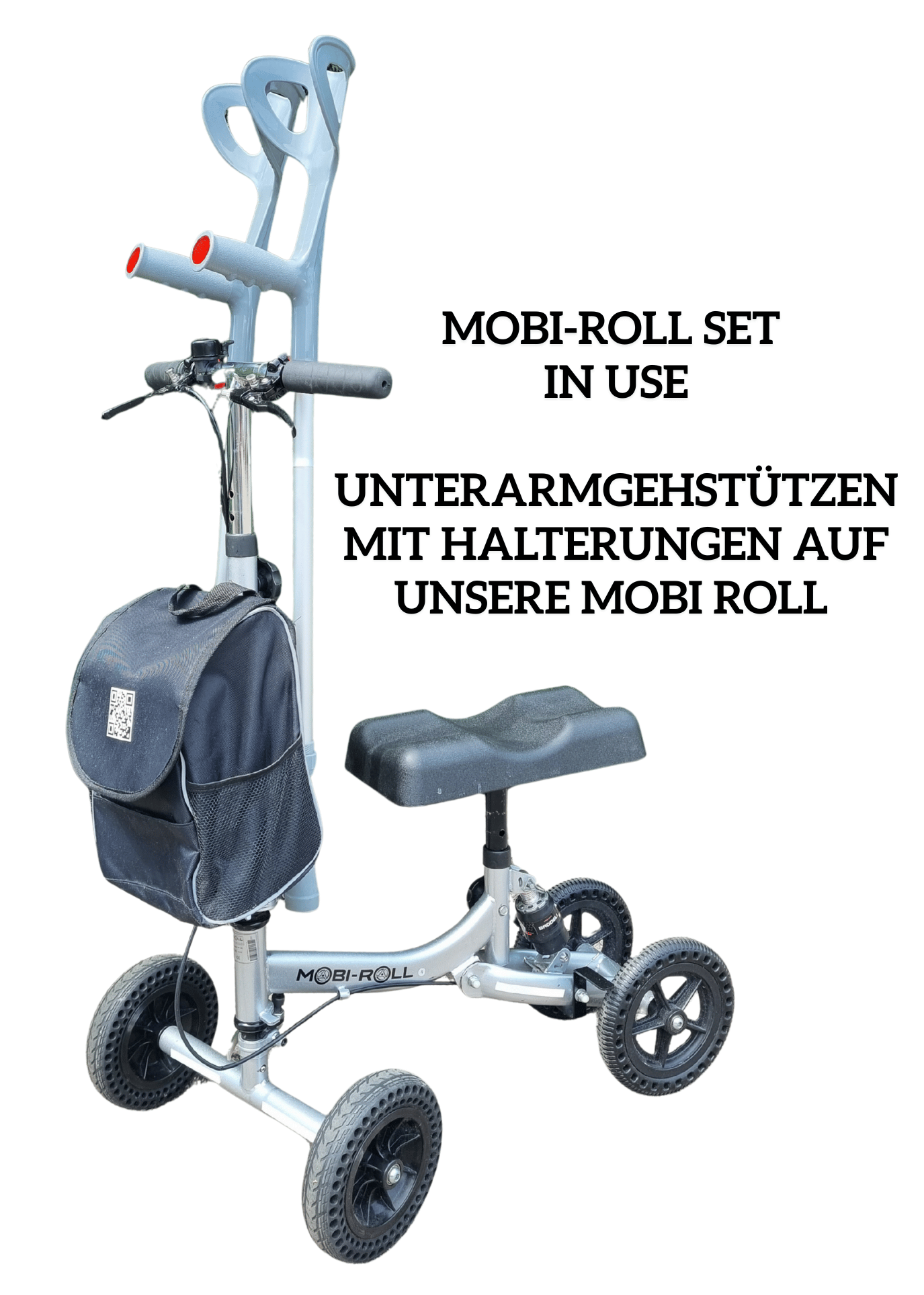 🔥 Mobi-Roll Set - Unterarmgehstützen mit Halterungen (Adapter Mini Quad) - Mieten! 🔥 Mobi-Roll Set - Unterarmgehstützen mit Halterungen (Adapter Mini Quad) - Mieten!