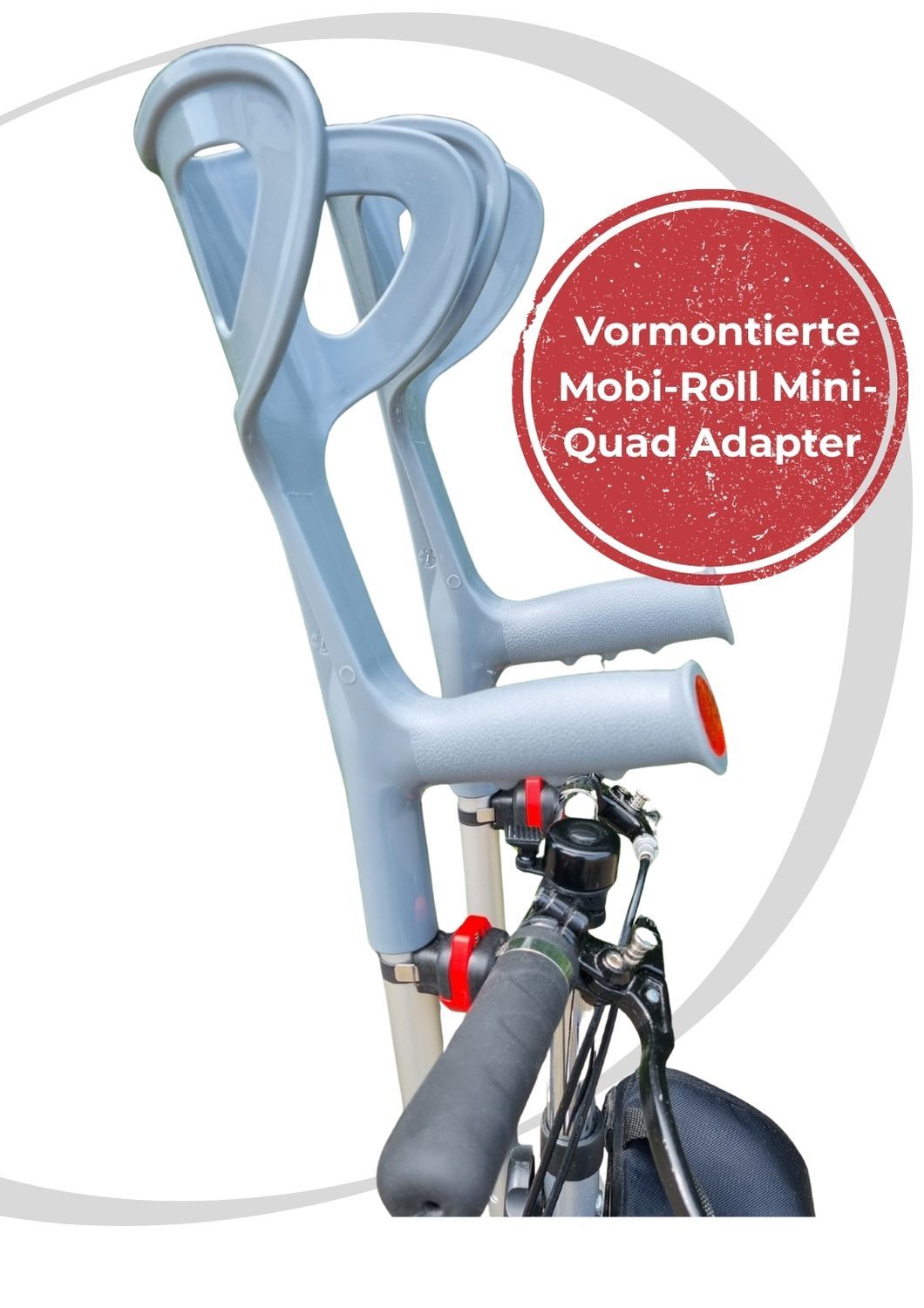 Quad Mobi-Roll Set - Unterarmgehstützen mit Halterungen (Adapter Quad)- Jetzt Kaufen !