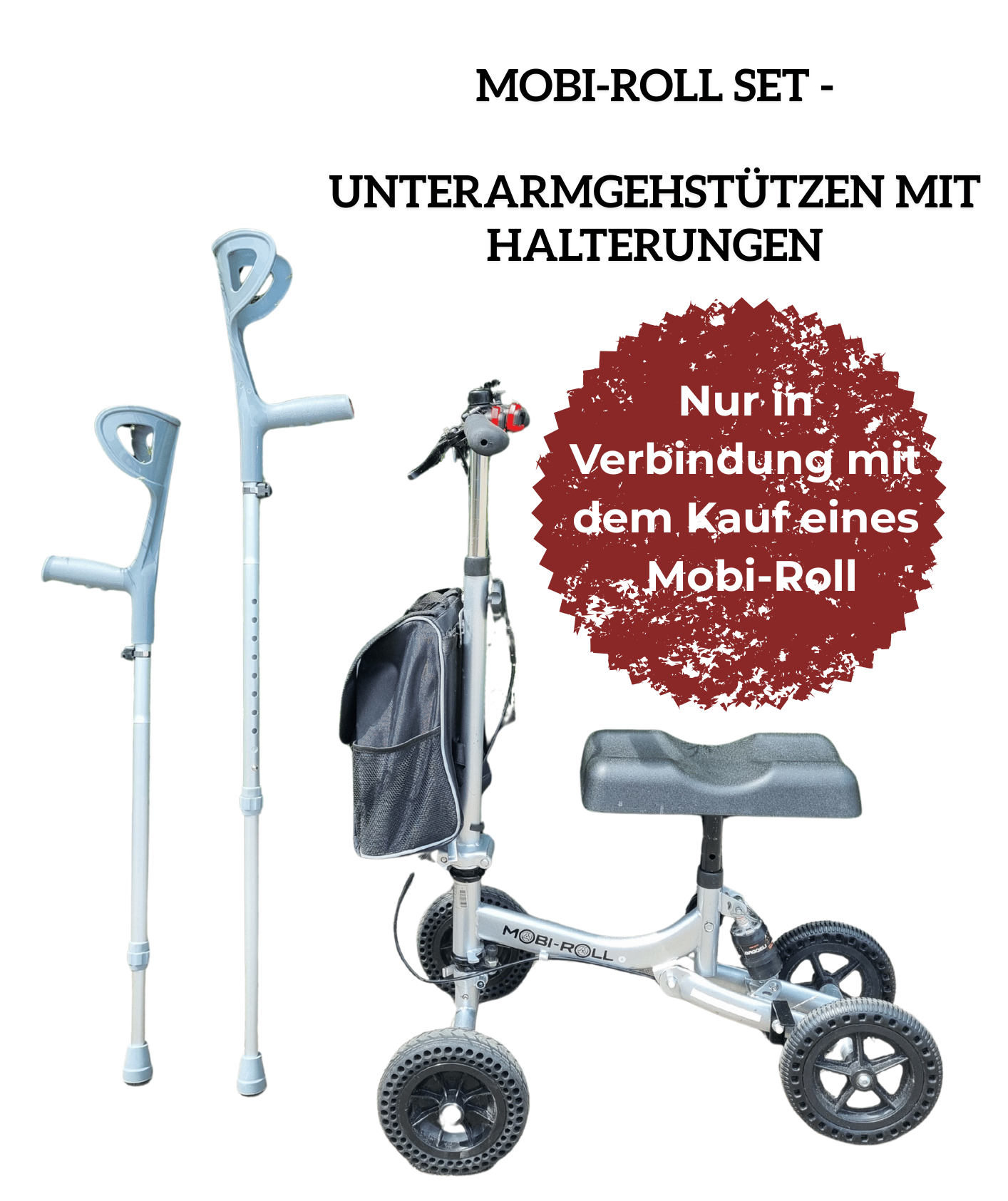 Quad Mobi-Roll Set - Unterarmgehstützen mit Halterungen (Adapter Quad)- Jetzt Kaufen ! Quad Mobi-Roll Set - Unterarmgehstützen mit Halterungen (Adapter Quad)- Jetzt Kaufen !
