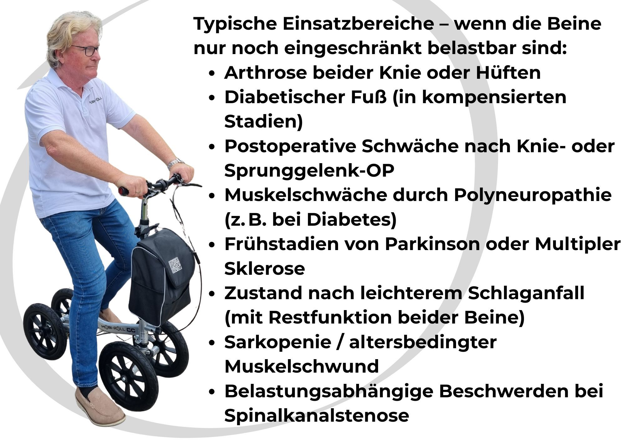 Mobi-Roll Laufroller (MRW 25 CC) | Gehhilfe mit Sitz – TESTEN vor dem Kauf !