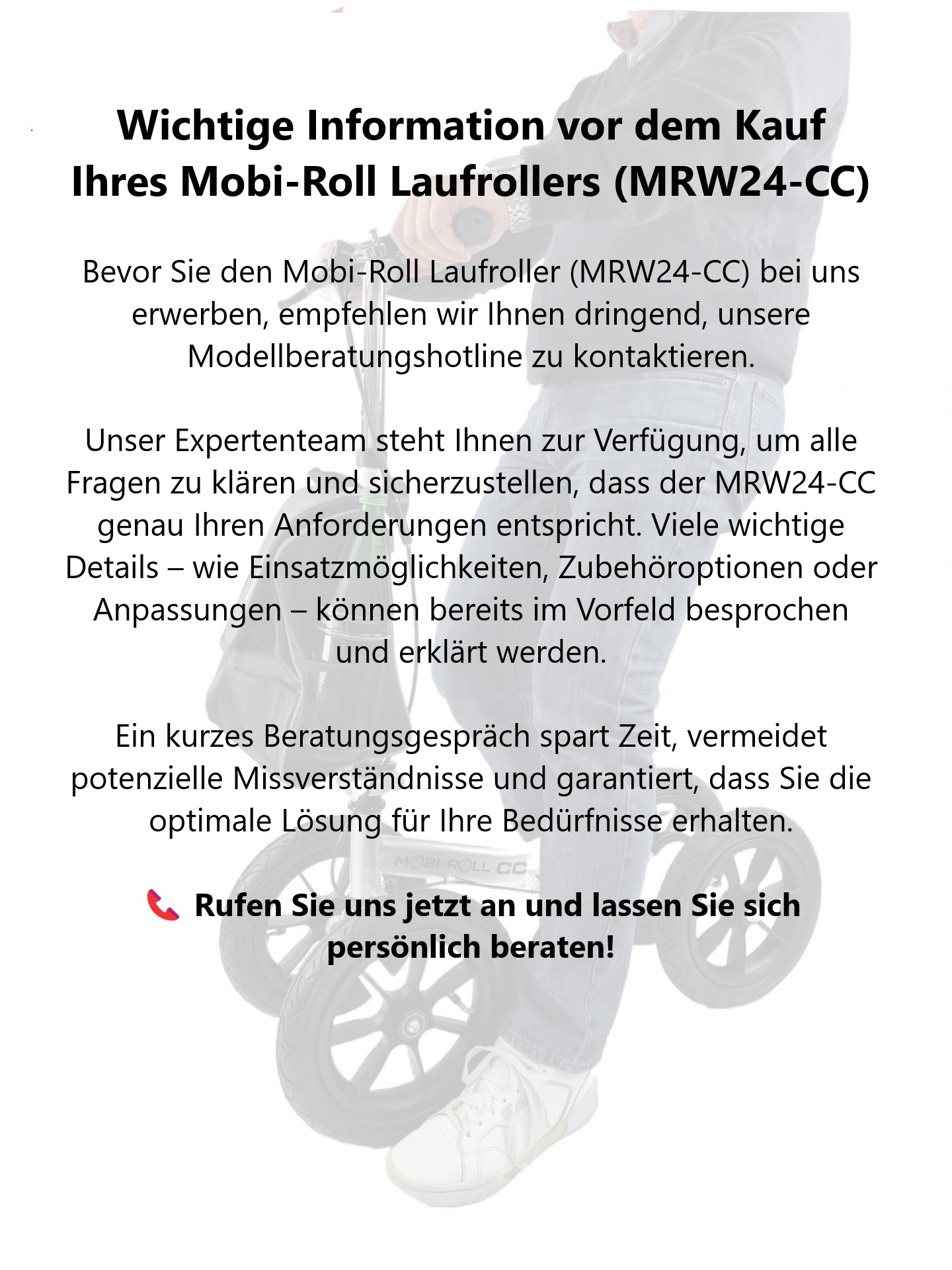 MRW CC 24 Mobi-Roll Laufroller | Gehhilfe mit Sitz & Luftreifen für Senioren - Jetzt kaufen!